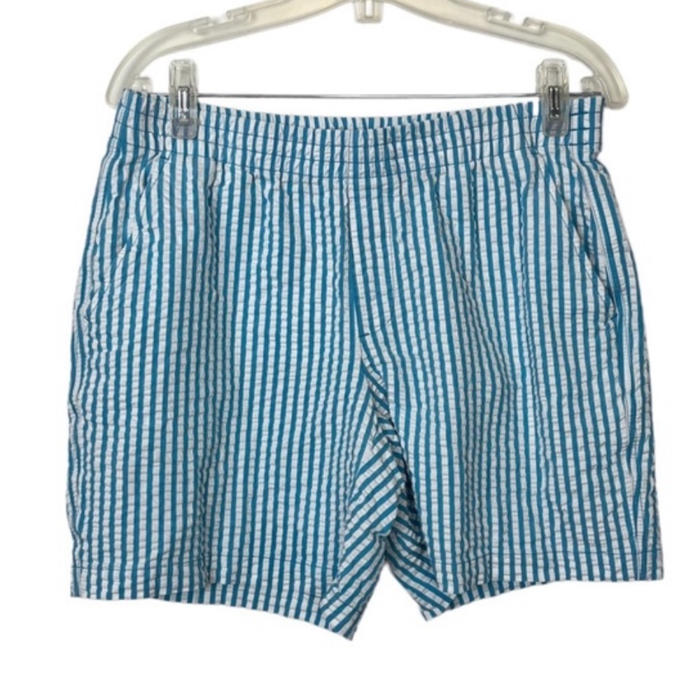Lands’ End Blue and White Striped Seersucker Shorts